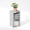 Furinno Cubic Closet Organizers and Storage, 5-Cube Closet Organizer, Open Shelf Closet Storage, Extra Thick Frame for Wardrobe, Bedroom, Living Room, White(Light Grey)