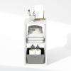 Furinno Cubic Closet Organizers and Storage, 5-Cube Closet Organizer, Open Shelf Closet Storage, Extra Thick Frame for Wardrobe, Bedroom, Living Room, White(White)