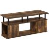 Furinno JAYA TV Stand for TVs up to 50 Inch with Open Storage, Blackwood(Amber Oak)