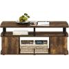Furinno JAYA TV Stand for TVs up to 50 Inch with Open Storage, Blackwood(Amber Pine/Black)