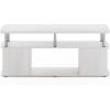 Furinno JAYA TV Stand for TVs up to 50 Inch with Open Storage, Blackwood(White Oak/Stainless Steel)
