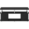 Furinno JAYA TV Stand for TVs up to 50 Inch with Open Storage, Blackwood(White Wood/Stainless Steel)