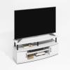 Furinno JAYA TV Stand for TVs up to 50 Inch with Open Storage, Blackwood(White/Black)