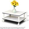 Furinno JUST Coffee Table, 2-Tier Modern Coffee Table with Open Shelf, Toolless Assembly Side Table, for Living Room, Bedroom, Home Office, White(White/White)