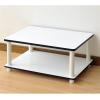 Furinno JUST Coffee Table, 2-Tier Modern Coffee Table with Open Shelf, Toolless Assembly Side Table, for Living Room, Bedroom, Home Office, White(White/White)