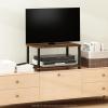 Furinno JUST Coffee Table, 3-Tier Modern Coffee Table with Open Shelf, Toolless Assembly Side Table, for Living Room, Bedroom, Home Office, White(Amber Pine/Black)