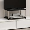 Furinno JUST Coffee Table, 3-Tier Modern Coffee Table with Open Shelf, Toolless Assembly Side Table, for Living Room, Bedroom, Home Office, White(Americano/Chrome)