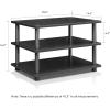 Furinno JUST Coffee Table, 3-Tier Modern Coffee Table with Open Shelf, Toolless Assembly Side Table, for Living Room, Bedroom, Home Office, White(Black/Black)