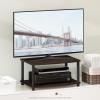 Furinno JUST Coffee Table, 3-Tier Modern Coffee Table with Open Shelf, Toolless Assembly Side Table, for Living Room, Bedroom, Home Office, White(Dark Brown/Black)