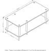 Furinno JUST Coffee Table, 3-Tier Modern Coffee Table with Open Shelf, Toolless Assembly Side Table, for Living Room, Bedroom, Home Office, White(Dark Cherry/Black)