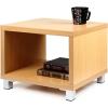 Furinno JUST Coffee Table, 3-Tier Modern Coffee Table with Open Shelf, Toolless Assembly Side Table, for Living Room, Bedroom, Home Office, White(Light Cherry Oak)