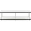 Furinno JUST Coffee Table, 3-Tier Modern Coffee Table with Open Shelf, Toolless Assembly Side Table, for Living Room, Bedroom, Home Office, White(Plain White)