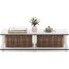 Furinno JUST Coffee Table, 3-Tier Modern Coffee Table with Open Shelf, Toolless Assembly Side Table, for Living Room, Bedroom, Home Office, White(Plain White)