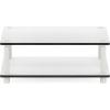 Furinno JUST Coffee Table, 3-Tier Modern Coffee Table with Open Shelf, Toolless Assembly Side Table, for Living Room, Bedroom, Home Office, White(Plain White/Plain White)