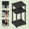 Furinno JUST Side Table, 3-Tier End Table, Open Shelves Night Stand, Bedside Table, Toolless Assembly, for Living Room, Bedroom, Bathroom, French Oak(Americano/Black)