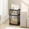 Furinno JUST Side Table, 3-Tier End Table, Open Shelves Night Stand, Bedside Table, Toolless Assembly, for Living Room, Bedroom, Bathroom, French Oak(Dark Americano)