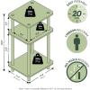 Furinno JUST Side Table, 3-Tier End Table, Open Shelves Night Stand, Bedside Table, Toolless Assembly, for Living Room, Bedroom, Bathroom, French Oak(Sonoma Oak/White)