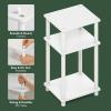 Furinno JUST Side Table, 3-Tier End Table, Open Shelves Night Stand, Bedside Table, Toolless Assembly, for Living Room, Bedroom, Bathroom, French Oak(White)