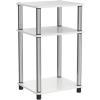 Furinno JUST Side Table, 3-Tier End Table, Open Shelves Night Stand, Bedside Table, Toolless Assembly, for Living Room, Bedroom, Bathroom, French Oak(White Oak/Chrome)