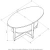 Furinno Jaya Simple Design Oval Coffee Table with Bin for Living Room, Walnut(French Oak Grey/Black)