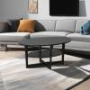 Furinno Jaya Simple Design Oval Coffee Table with Bin for Living Room, Walnut(Walnut)