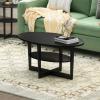 Furinno Jaya Simple Design Oval Coffee Table with Bin for Living Room, Walnut(Walnut)