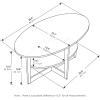 Furinno Jaya Simple Design Oval Coffee Table with Bin for Living Room, Walnut(White)
