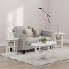 Furinno Jaya Simple Design Oval Coffee Table with Bin for Living Room, Walnut(White)