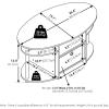 Furinno Jaya Simple Design Oval Coffee Table with Bin for Living Room, Walnut(White/White/Black)