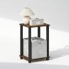 Furinno Just 3-Tier Turn-N-Tube Open Storage Nightstand, 1-Pack, Plastic Poles, Americano/Black(Amber Pine/Black)