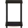 Furinno Just 3-Tier Turn-N-Tube Open Storage Nightstand, 1-Pack, Plastic Poles, Americano/Black(Black Espresso/Black)