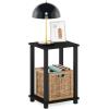 Furinno Just 3-Tier Turn-N-Tube Open Storage Nightstand, 1-Pack, Plastic Poles, Americano/Black(Black Espresso/Black)
