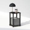 Furinno Just 3-Tier Turn-N-Tube Open Storage Nightstand, 1-Pack, Plastic Poles, Americano/Black(Espresso/Black)