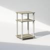 Furinno Just 3-Tier Turn-N-Tube Open Storage Nightstand, 1-Pack, Plastic Poles, Americano/Black(Sonoma Oak/White)