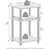Furinno Just 3-Tier Turn-N-Tube Open Storage Nightstand, 1-Pack, Plastic Poles, Americano/Black(White Oak/Stainless Steel)
