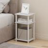 Furinno Just 3-Tier Turn-N-Tube Open Storage Nightstand, 1-Pack, Plastic Poles, Americano/Black(White/Espresso)