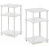 Furinno Just 3-Tier Turn-N-Tube Open Storage Nightstand, 1-Pack, Plastic Poles, Americano/Black(White/Espresso)