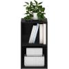 Furinno LUDER Book Shelf, 3-Cube Bookshelf, Bookcase with Open Shelves, 9.3 x 12 x 31.5, for Living Room, Bedroom, Home Office, White(Blackwood)