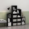 Furinno LUDER Book Shelf, 3-Cube Bookshelf, Bookcase with Open Shelves, 9.3 x 12 x 31.5, for Living Room, Bedroom, Home Office, White(Blackwood)