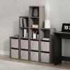 Furinno LUDER Book Shelf, 3-Cube Bookshelf, Bookcase with Open Shelves, 9.3 x 12 x 31.5, for Living Room, Bedroom, Home Office, White(French Oak)