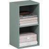 Furinno LUDER Book Shelf, 3-Cube Bookshelf, Bookcase with Open Shelves, 9.3 x 12 x 31.5, for Living Room, Bedroom, Home Office, White(Sage Green)