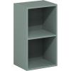 Furinno LUDER Book Shelf, 3-Cube Bookshelf, Bookcase with Open Shelves, 9.3 x 12 x 31.5, for Living Room, Bedroom, Home Office, White(Sage Green)