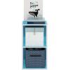 Furinno LUDER Book Shelf, 3-Cube Bookshelf, Bookcase with Open Shelves, 9.3 x 12 x 31.5, for Living Room, Bedroom, Home Office, White(White/Light Blue)