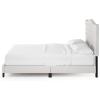 Furinno Lille Bed Frame, Queen Size Bedframe with Button Tufted Headboard, Bed with Legs, 12pcs Wooden Slat Support, Easy Assembly, for Bedroom, Dorm, Light Beige