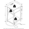 Furinno Moretti Side Table, 3-Tier End Table with Charging Station, Metal Frame Night Stand, Bedside Table with USB and Type-C Charging Port, for Living Room, Bedroom, Bauhaus Oak(Solid White)