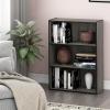 Furinno PASIR Book Shelf, 3-Tier Bookshelf, Storage Shelves Bookcase, 9.7 x 23.7 x 31.5, for Living Room, Bedroom, Home Office, Plain White(French Oak Grey)