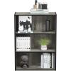 Furinno PASIR Book Shelf, 3-Tier Bookshelf, Storage Shelves Bookcase, 9.7 x 23.7 x 31.5, for Living Room, Bedroom, Home Office, Plain White(French Oak Grey)