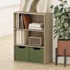 Furinno PASIR Book Shelf, 3-Tier Bookshelf, Storage Shelves Bookcase, 9.7 x 23.7 x 31.5, for Living Room, Bedroom, Home Office, Plain White(Sonoma Oak)