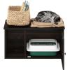 Furinno Peli Top Opening Litter Box Enclosure, Columbia Walnut(Ebony)