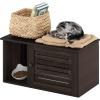 Furinno Peli Top Opening Litter Box Enclosure, Columbia Walnut(Ebony)